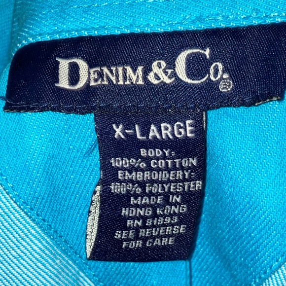 Denim & Co Blue embroidered button-down maxi dress - Picture 12 of 13